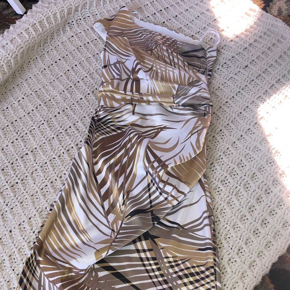 One shoulder Bahama print short dress